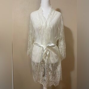 RS Love NWT women’s lace kimono robe babydoll lingerie size medium